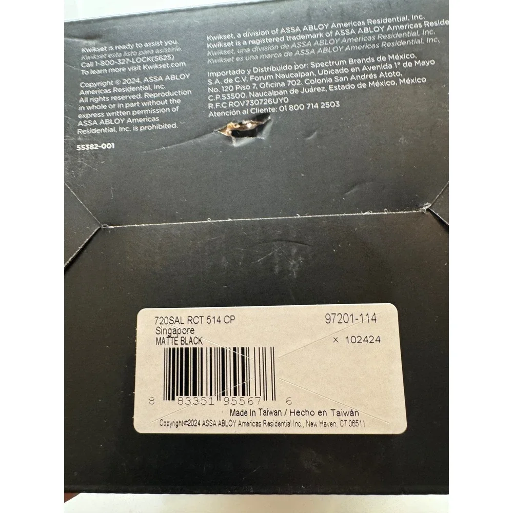 Kwikset Signature Series Singapore Hall Closet Door Lever Matte Black 97201-114